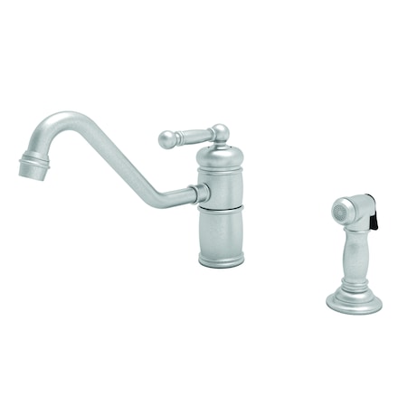 Newport Brass Single Handle Kitchen Faucet With Side Spray in Stainless Steel (Pvd) 941-20